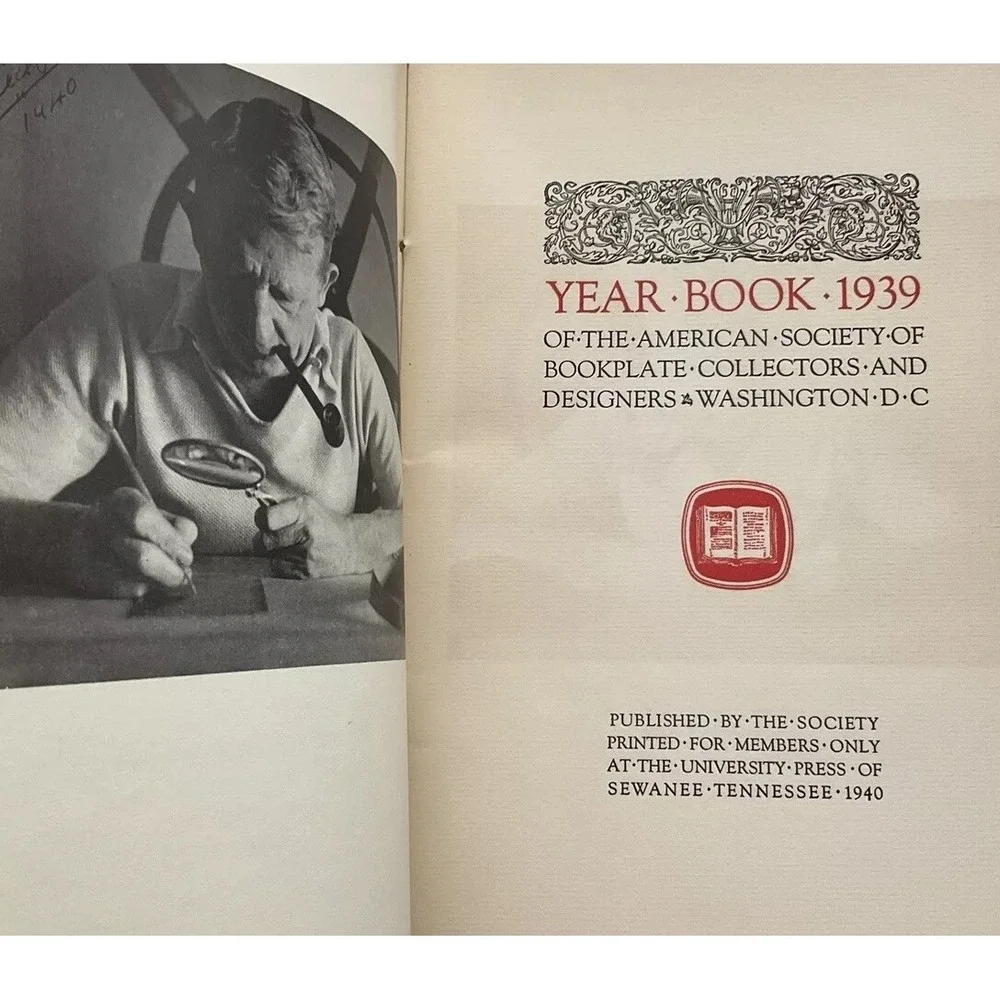 Ex Libris Year Book American Society of Bookplates Illustrated Rare 1939 Vintage